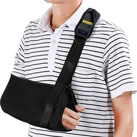 Yosoo Arm Sling - Dislocated Shoulder Sling for Broken Arm Immobilizer Wrist Elbow Support - Ergonomic, Lightweight, Breathable Mesh, Neoprene Padded Strap - Suits both Men & Women, One size