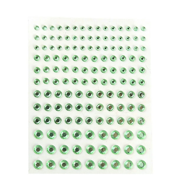 Seitruly Ojo Cara Gemas Pegatinas de diamantes de imitación Bling Sin pegamento Verde