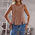 thumbnail image 2 of Stichou Womens Tank Tops 2026 Casual Sleeveless Shirt with Button Decor and Side Slit Summer Spring Tops Rose Gold L, 2 of 5