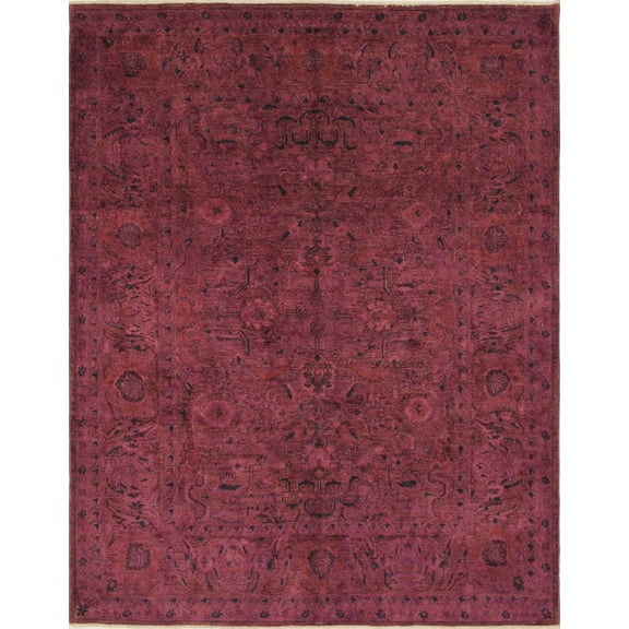 Overdyed Hayri Purple/Green Rug, 8'1" x 9'8"