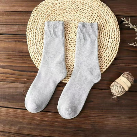 Dyfzdhu Women Autumn And Winter Thickened Warm Solid Color Socks Multicolor Mid Tube Socks