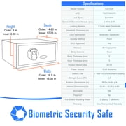 Barska Biometric Security Safe with Fingerprint Lock AX11224