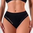 thumbnail image 2 of Gibobby Pantys para Mujer Tanga para mujer, encaje negro, media nalga, encaje, , sin marcas, cintura , transpirable, ropa interior cómoda(Negro， M), 2 of 5