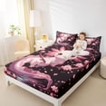 thumbnail image 4 of Homewish Lovely Salamander Twin Sheet Sets,Pink Cherry Blossom Twin Fitted Sheet,Cute Cartoon Axolotl Flat Sheet For Boys Girls,Super Cozy Room Decor,3-Piece, 4 of 7