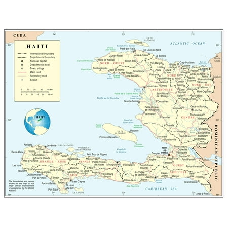 Palmetto Posters Map of Haiti 24" x 31" Poster