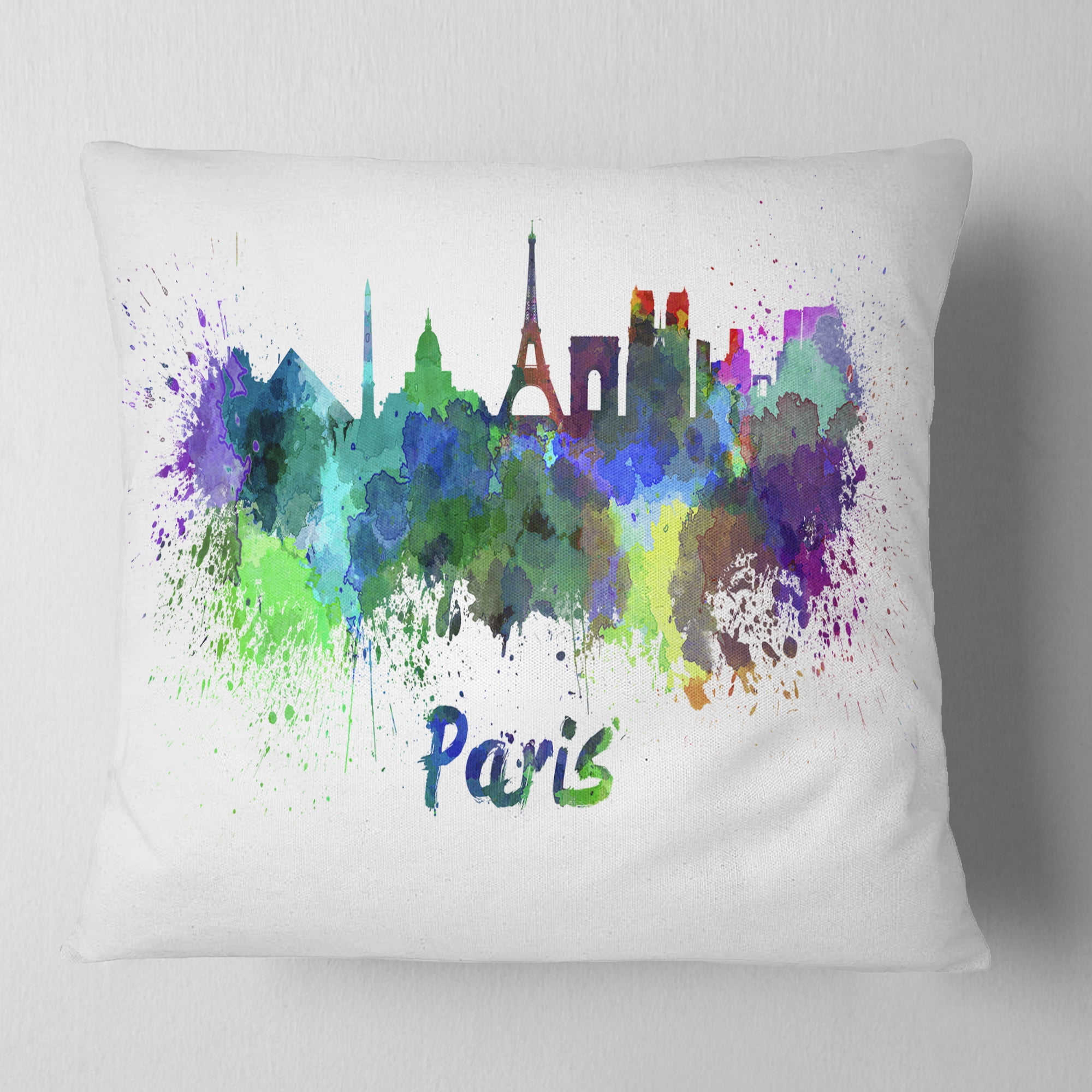 Designart Paris Skyline - Cityscape Throw Pillow - 16x16