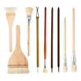thumbnail image 1 of 9Pcs Ceramic Glaze Brush Set,for Acrylic Painting Artist Wool Brush Fan Brush Flat Brush for Watercolor Oil Art Painting, 1 of 5