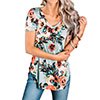 thumbnail image 2 of T-shirt à Manches Courtes Imprimé Floral Col en V pour Femmes, 2 of 10