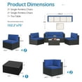 thumbnail image 2 of YODOLLA 5 Piece Patio Furniture Set On Sale in Navy Cushion& Black PE Rattan Outdoor Sectional Sofa Couch Patio Conversation Set with Table, 2 of 8