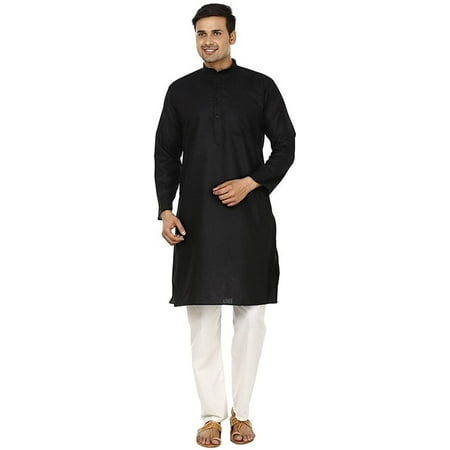

Royal Men s Black Superfine Linen Kurta Pyjama Set