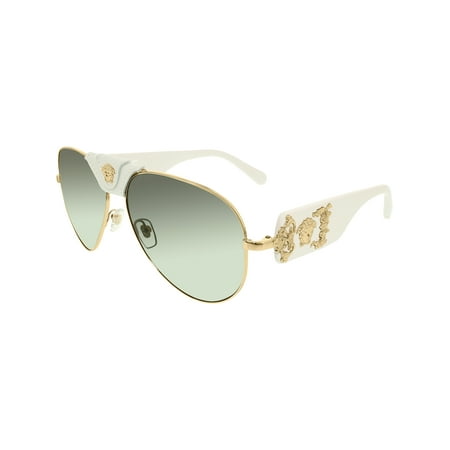 Versace Men's VE2150Q-134187-62 Gold Aviator Sunglasses