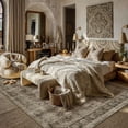 thumbnail image 3 of BERTHMEER 8'x10' Large Area Rugs for Living Room Washable Bedroom Rugs Distressed Vintage Oriental Traditional Print Low Pile Brown Rugs for Dining Room Farmhouse Nonsilp Carpet, Brown, 3 of 6