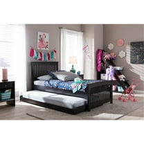 Baxton Studio Hevea Twin Size Dark Brown Solid Wood Platform Bed with Guest Trundle Bed