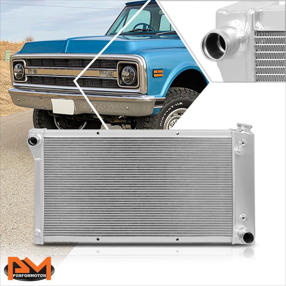 PM PERFORMOTOR for 67-72 Chevy/GMC C/K-Series Pickup 3-Row Full Aluminum Core Cooling Radiator