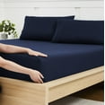 thumbnail image 1 of Sábana bajera ajustable Sweet Home Collection Queen de microfibra azul marino, 1 of 5