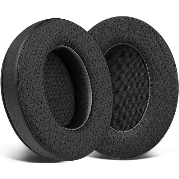 SOULWIT Mesh Fabirc Replacement Earpads Cushions for Razer Kaira/Kaira X/Kaira Pro/Kaira Pro Halo Infinite Edition Headphones, Ear Pads Cushions with High-Density Foam - Black