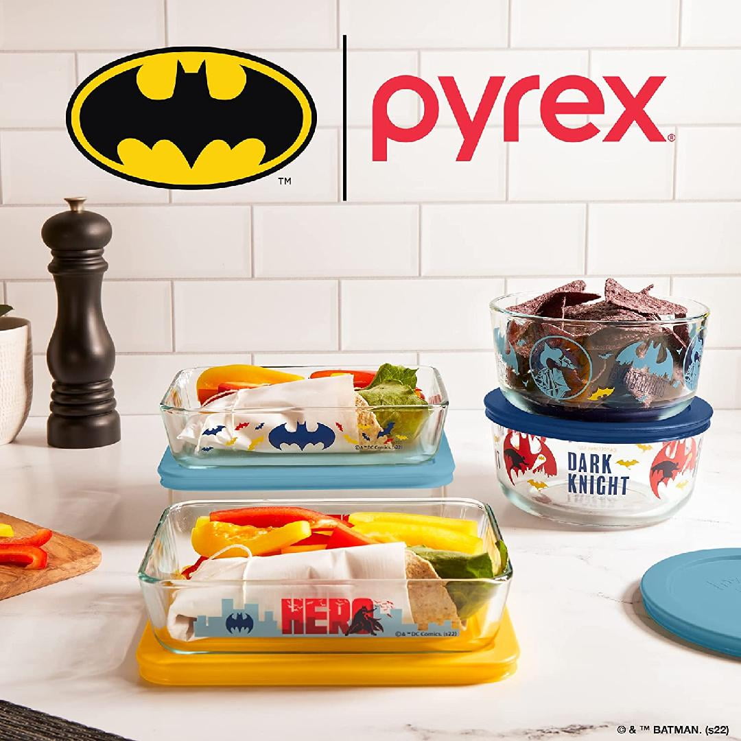 Pyrex 8-Pc Glass Food Storage Container Set, 4-Cup & 3-Cup Decorated Round  Meal and Rectangle Prep Containers, Non-Toxic, BPA-Free Lids, Disney's