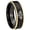 Black And Gold Step Edge, variant on Zelda Triforce Heroes Dome Brushed Finish Blue Tungsten Ring 10MM