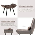 thumbnail image 6 of MCombo  Accent Chair with Ottoman, Velvet Tufted Wingback Chair, Upholstered Chairs with Metal Legs for Bedroom Living Room 4079 Brown, 6 of 10