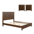 thumbnail image 7 of M Mintazer 3-Piece Bedroom Set with Farmhouse Queen Size Platform Bed and 2 Storage Nightstands for Bedroom, Brown, 7 of 7