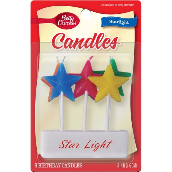 Betty Crocker Star Light Candle - 6 Count