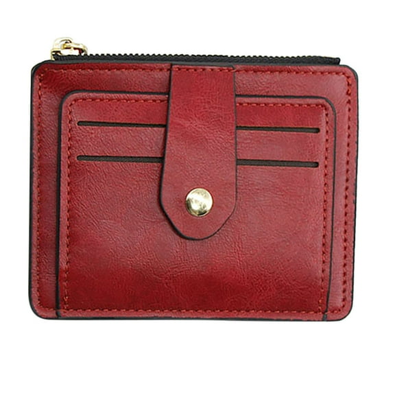 Mepaouo Small Wallet for Women RFID Leather Credit Card Holder Slim Clutch Purse with Zipper Pocket