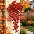 thumbnail image 4 of Fufafayo Fall Artificial Flowers Hanging Baskets, Trumpet Flowers Outdoor Courtyard Decor, Faux Silk Floral Arrangement for Fall-Themed Corridor Porch Garden Wall, 4 of 6