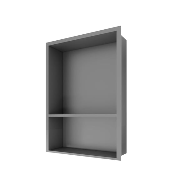 Recessed Shower Niche 18" x 12", Niche for Shower Wall, Matte Gray Stainless Steel with 1 Built-in Shelf, 8-Year Fade & Scratch Resistant, No Tile Needed Bathroom Storage