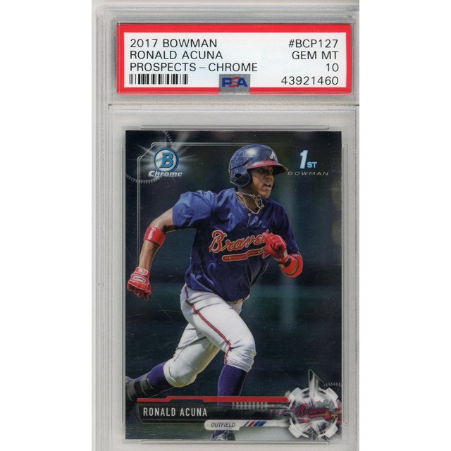 Carte de Baseball 2017 Bowman Prospects Ronald Acuna Classée Chrome PSA 10