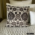 thumbnail image 5 of The HomeCentric Decorative Pillow Cases Grey 20"x20" (50x50 cm) Velvet Floral, Persian, Printed Velvet Throw Pillow Cover For Sofa, Floral Modern Style - Samira, 5 of 10