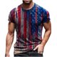 thumbnail image 1 of Hombres Casual cuello redondo Popular 3D bandera digital impresión pulóver Fitness deportes pantalones cortos mangas camiseta blusa Pompotops oipoqjl32479, 1 of 5