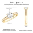 thumbnail image 5 of Rosec Jewels Certified Lab Diamond Engagement Ring with Side Stones - EF-VS Quality, 18K Yellow Gold, US 4.00, 5 of 8