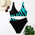 thumbnail image 4 of Sngxgn Women Two Piece Swimsuit Retro Halter High Waist Bikini(Blue,S), 4 of 5