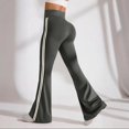 thumbnail image 4 of Resivox Women's High Waisted Flared Yoga Pants - Elastic Pilates-Friendly Leggings with Tummy Control & Leg-Lengthening Effect, Quick-Dry Fabric & Chic Solid Color for Workout & Date Nights Gray M, 4 of 5