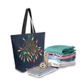 thumbnail image 2 of FORMRS Womens Canvas Tote Bag with Zipper Inner Pocket Shoulder Handbag, Blue Christmas Light, 2 of 7