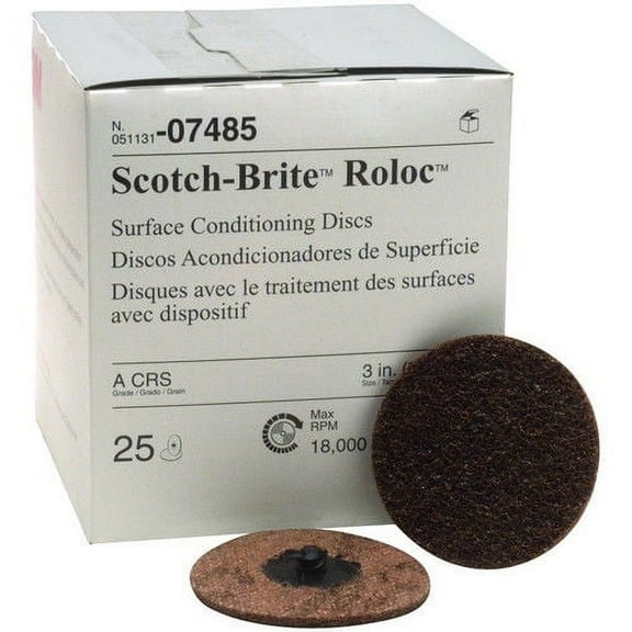 3M 7485 3 in. Scotch-Brite Roloc Brown Coarse Surface Conditioning Disc