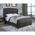 thumbnail image 2 of Peyton Upholstered Tufted Platform Queen Bed with Nailhead Trim in Gray, 2 of 5