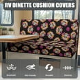 thumbnail image 4 of XYZCANDO Floral Skull RV Dinette Cushions Gothic RV Decor Washable Furniture Covers for Sofa and Loveseat Comfortable Cushion Covers for Couches and Sofas Stretchable Slipcovers Camper Black, 4 of 7