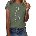 thumbnail image 2 of YLHFASHION Hauts pour Femmes Mode Manches 3/4 Col Rond Chemises Décontractées Tendance Blouses Imprimées Plissées devant t-Shirts jusqu'à 50 % de Rabais T-shirt à Manches Courtes pour Femmes, 2 of 5