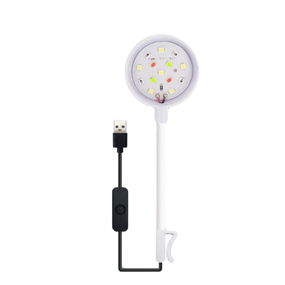 LED Aquarium Light Full Spectrum, 3 Colors Fish Tank Clip on Light, Aquarium Zoom Lights for Plants, Fish and Turtle Tank, Reptile Heat Light, Colorful Fish Tank Highlight Submersible Spotlights Black