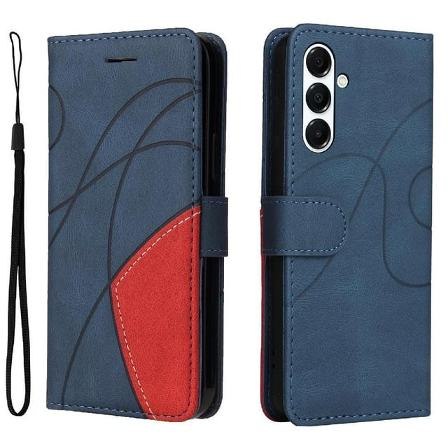 GANGXUN Flip Case for Samsung Galaxy A17 – Leather Wallet Cover with Card Slots, Kickstand & Color Stitching Protective Folio