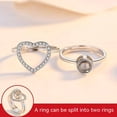 thumbnail image 5 of Couple Rings I Love You Projection Adjustable Open Heart Rings Set 100 Languages Rose Gold and Silver Alloy Matching Bands Jewelry Gifts Unisex, 5 of 6