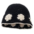 thumbnail image 1 of Gorro de pescador de punto de algodón con circunferencia de cabeza de 56-58 cm, gorro de lavabo de tejido hueco, gorro de protección solar de verano para mujer, 1 of 5