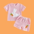 thumbnail image 6 of ITSAME Newborn Infant Girls Outfit Set, Crewneck T-Shirt and Shorts 2-Piece Cute Embroidery Fashion Casual Set Pink 18-24M, 6 of 6