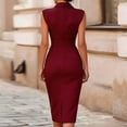 thumbnail image 2 of Morttic Women's Stylish Bodycon Cocktail Dress – Solid Color Elegant Cowl Neck Sleeveless Slim Fit Dress for Date Nights Wine Red，M, 2 of 3