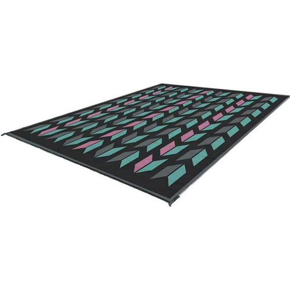 KUMA Outdoor Gear 882-KM-COM-VC-9 Reversible Outdoor Mat, 9’ x 9’, Chevron, Vice