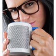 thumbnail image 2 of 3drose, Silver Glitter Effect Moroccan Quatrefoil Pattern, 11oz Two-tone Blue Mug, 2 of 6