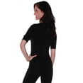 thumbnail image 3 of Essential Basic Women's Cotton Blend V Neck Tee Shirt Half Sleeves - Black, M, 3 of 6