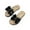 Black, variant on ZACPNCV Girl's Bow Slip on Slippers Open Toe Braided Slides Flat Sandals Pink 6-6.5 Years