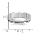 thumbnail image 4 of Auriga Fine Jewelry 14K White Gold 6mm Heavyweight Brushed/Polished Beveled Edge with Vertical Lines Men's Wedding Band Size 13, 4 of 6